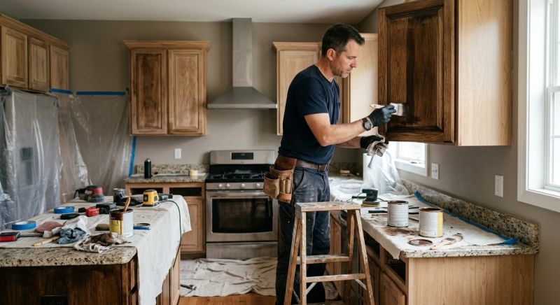 Wood Cabinet Staining in Bloomington, IN