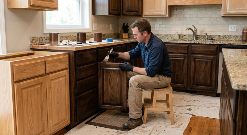 Built In Cabinetry Staining in Muncie, IN