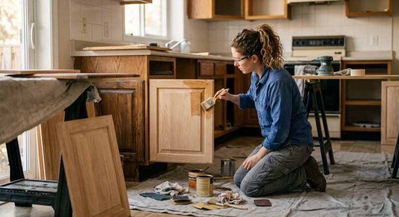 Oak Cabinet Refinishing in Kokomo, IN