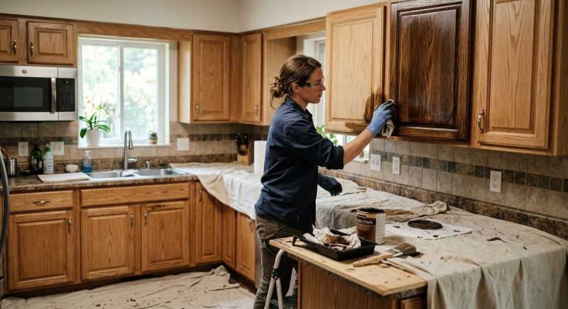 Wood Cabinet Staining in Carmel, IN