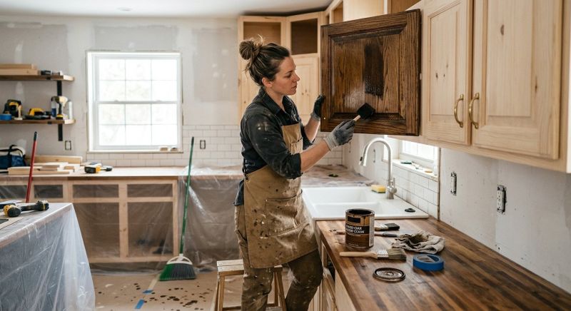 Wood Cabinet Staining in Kokomo, IN